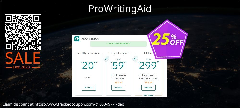 ProWritingAid coupon on World Party Day super sale
