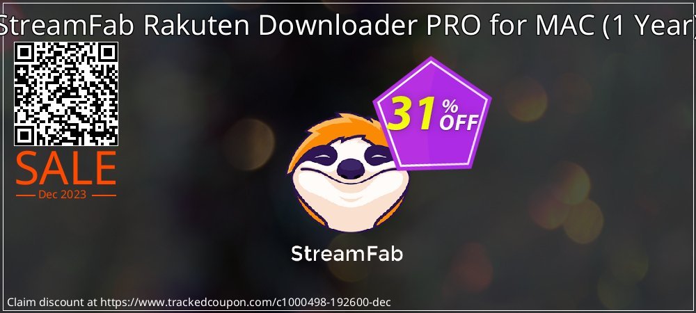 StreamFab Rakuten Downloader PRO for MAC - 1 Year  coupon on National Walking Day super sale