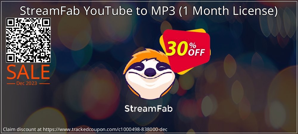 StreamFab YouTube to MP3 - 1 Month License  coupon on National Walking Day discounts