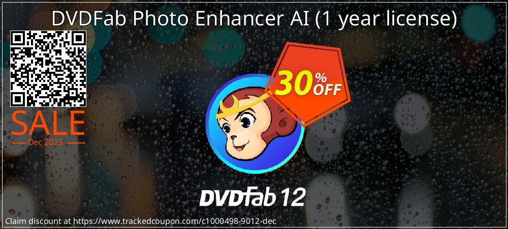 DVDFab Photo Enhancer AI - 1 year license  coupon on Working Day deals