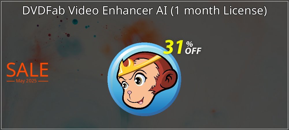 DVDFab Video Enhancer AI - 1 month License  coupon on World Party Day offer