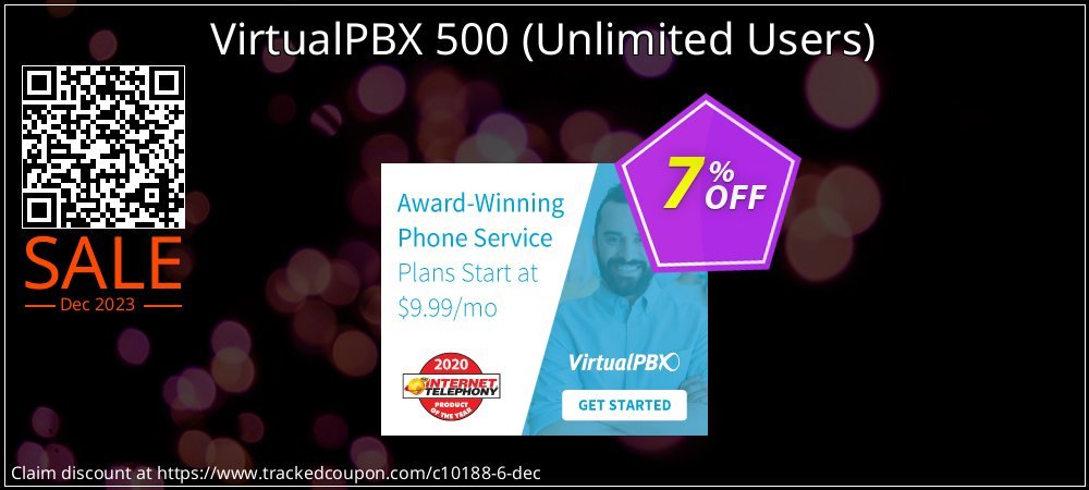 VirtualPBX 500 - Unlimited Users  coupon on World Party Day promotions
