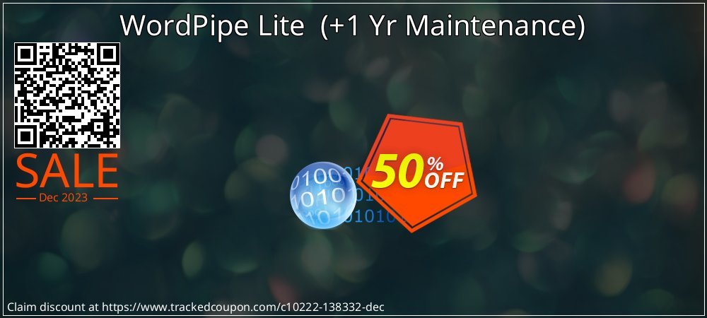 Get 50% OFF WordPipe Lite (+1 Yr Maintenance) discounts