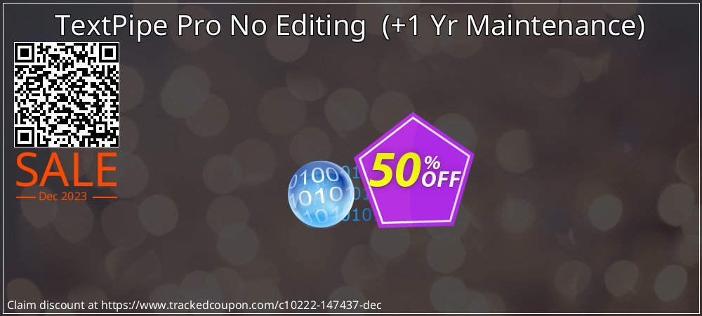 TextPipe Pro No Editing  - +1 Yr Maintenance  coupon on Working Day sales