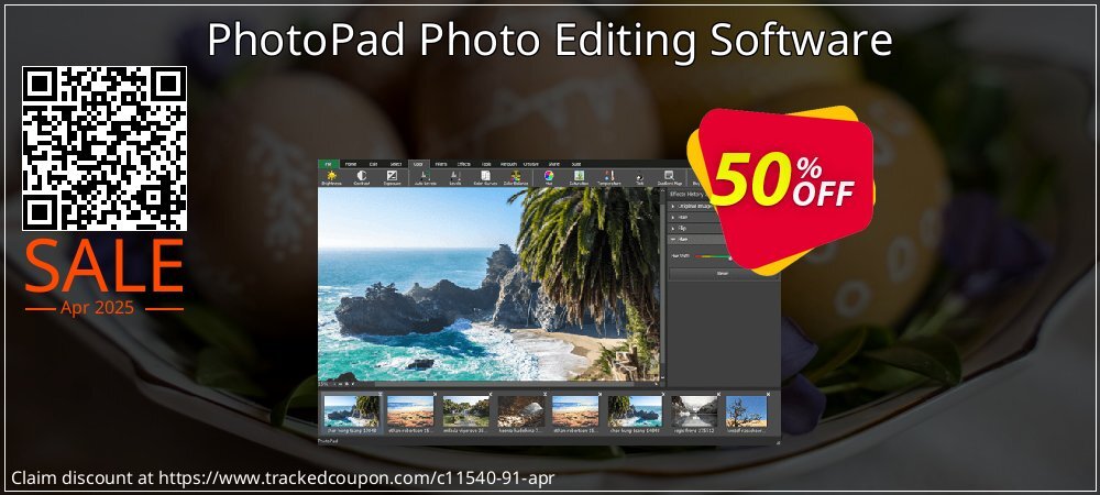 PhotoPad Photo Editing Software coupon on World Party Day offering sales