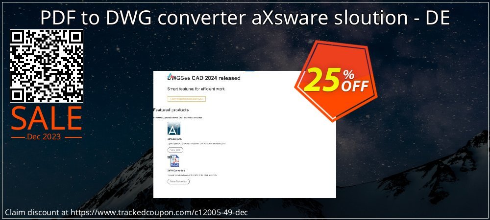 PDF to DWG converter aXsware sloution - DE coupon on World Password Day super sale
