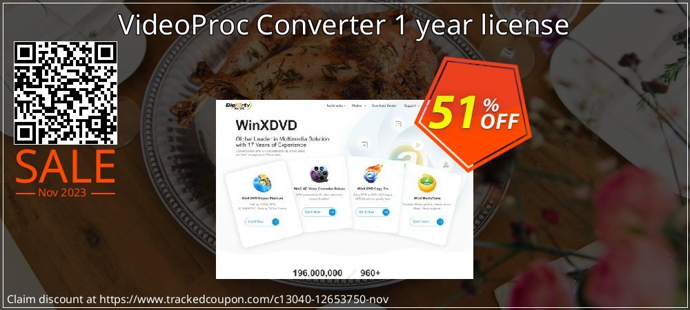VideoProc Converter 1 year license coupon on World Backup Day offer
