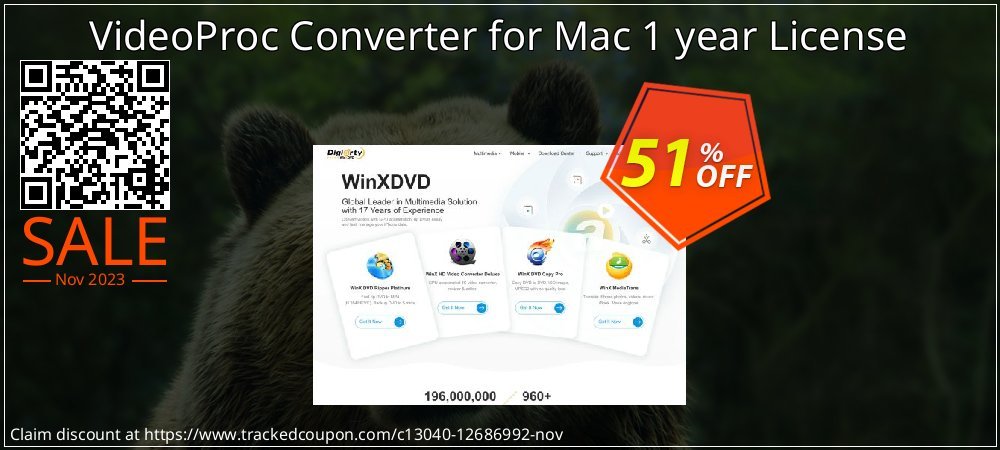 VideoProc Converter for Mac 1 year License coupon on National Memo Day sales