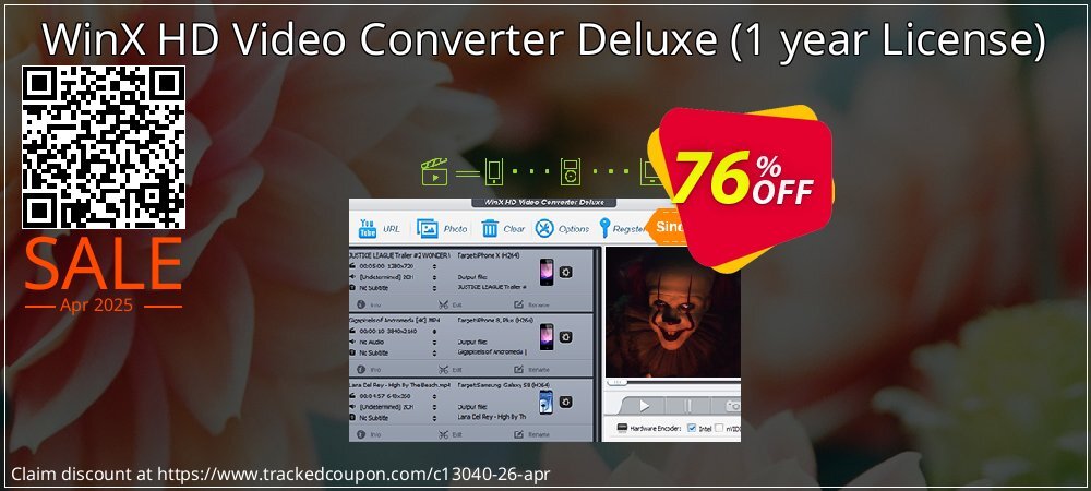 WinX HD Video Converter Deluxe - 1 year License  coupon on Father's Day offer