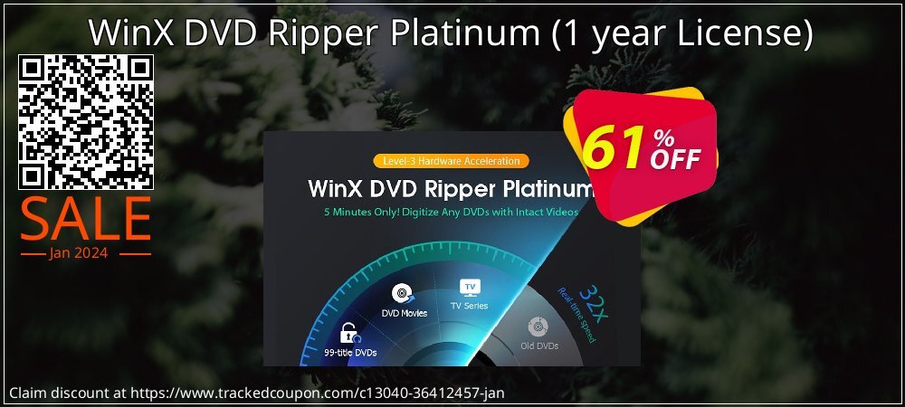 WinX DVD Ripper Platinum - 1 year License  coupon on Mountain Day deals