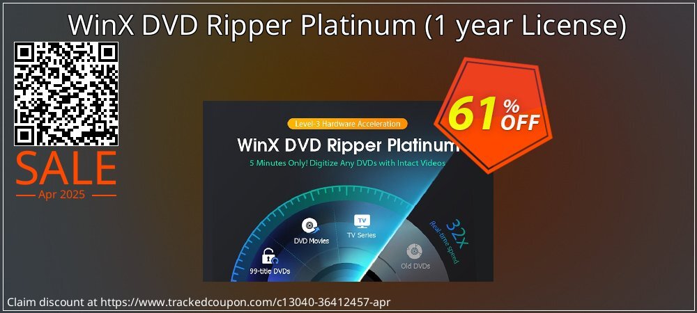 WinX DVD Ripper Platinum - 1 year License  coupon on National Memo Day discounts