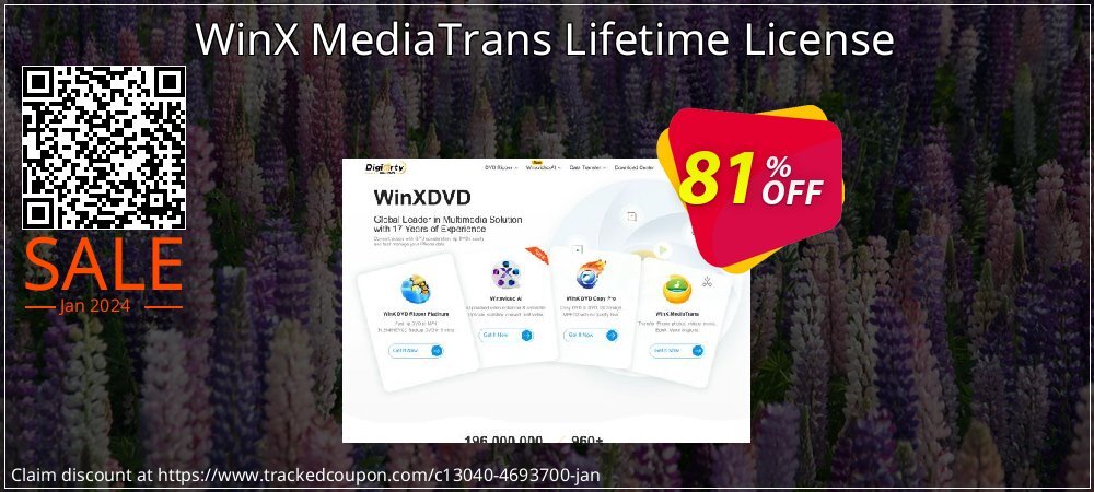 WinX MediaTrans Lifetime License coupon on National Walking Day discount