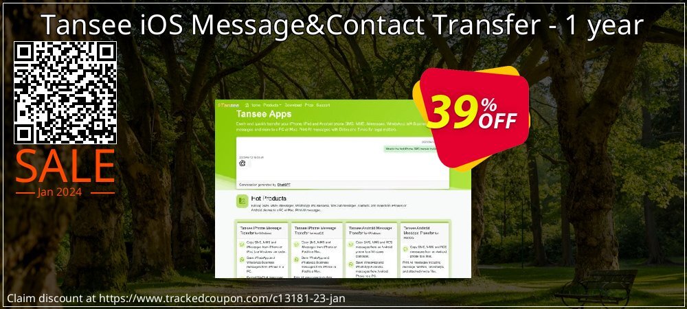 Tansee iOS Message&Contact Transfer - 1 year coupon on Thanksgiving Day deals