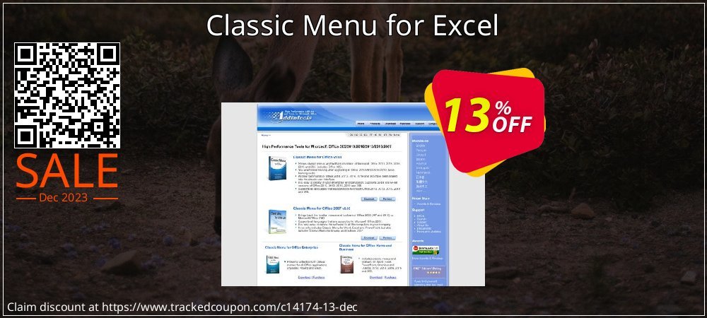 Classic Menu for Excel coupon on Virtual Vacation Day offering discount