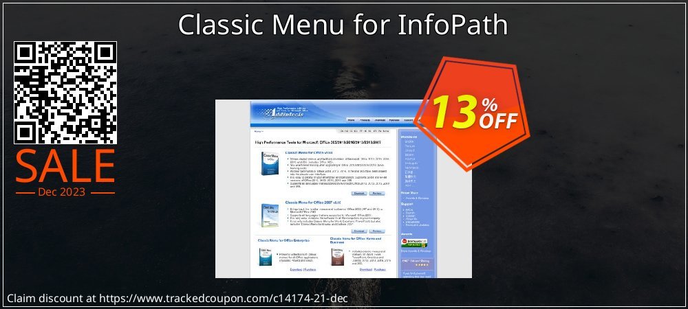 Classic Menu for InfoPath coupon on World Party Day offering discount