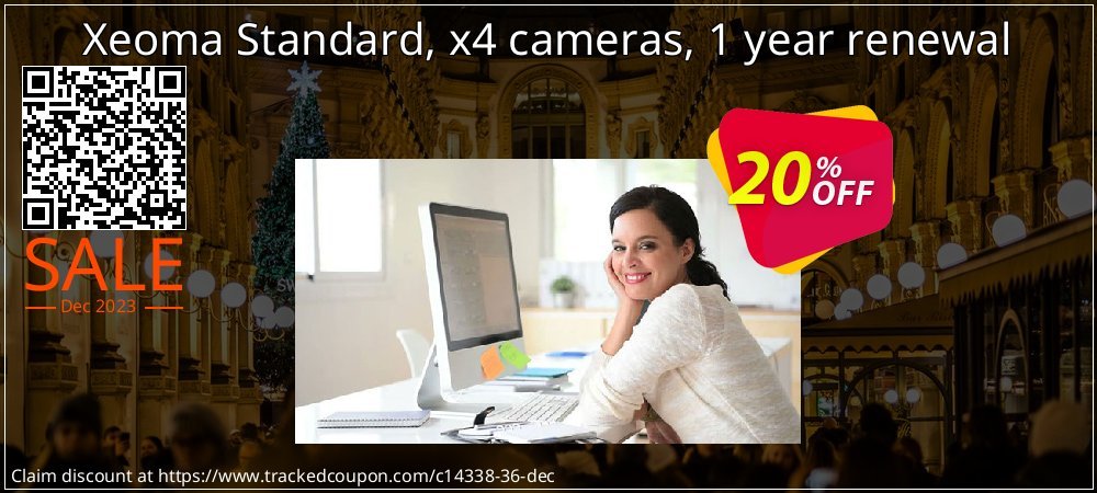 Xeoma Standard, x4 cameras, 1 year renewal coupon on World Party Day discount