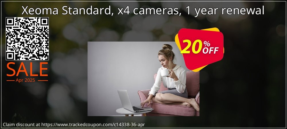 Xeoma Standard, x4 cameras, 1 year renewal coupon on World Party Day discount