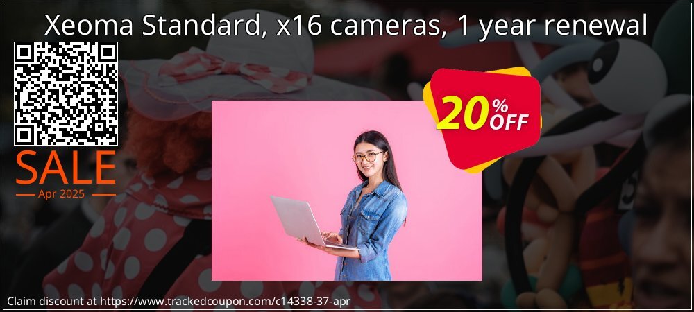 Xeoma Standard, x16 cameras, 1 year renewal coupon on April Fools' Day offering discount