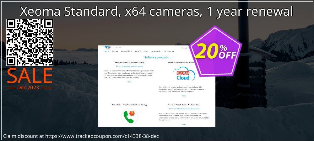 Xeoma Standard, x64 cameras, 1 year renewal coupon on Virtual Vacation Day offering discount
