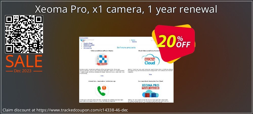 Xeoma Pro, x1 camera, 1 year renewal coupon on World Party Day offering discount