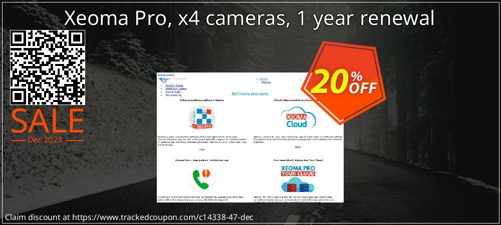 Xeoma Pro, x4 cameras, 1 year renewal coupon on April Fools' Day offering sales