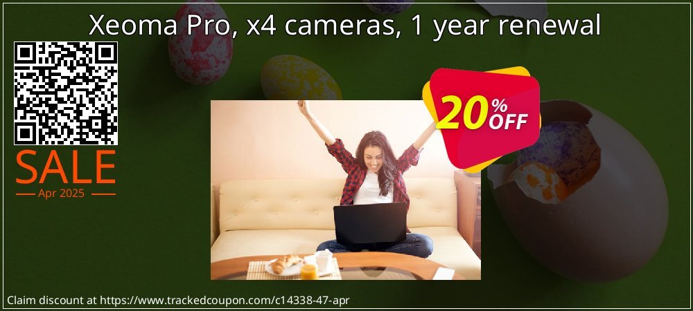 Xeoma Pro, x4 cameras, 1 year renewal coupon on April Fools' Day offering sales