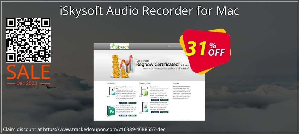 iSkysoft Audio Recorder for Mac coupon on April Fools' Day offering discount