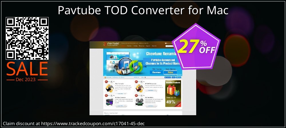 Pavtube TOD Converter for Mac coupon on Mother Day discounts