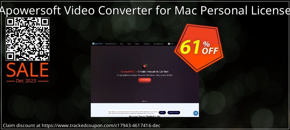 Apowersoft Video Converter for Mac Personal License coupon on World Whisky Day offer