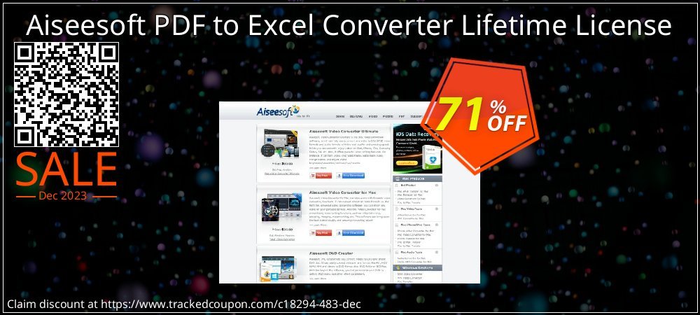 Aiseesoft PDF to Excel Converter Lifetime License coupon on Easter Day offering sales