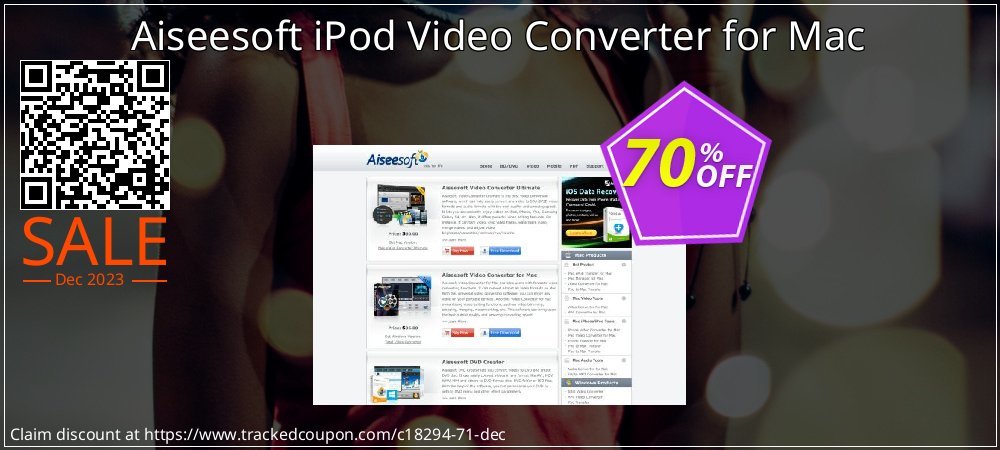 Aiseesoft iPod Video Converter for Mac coupon on World Party Day discounts