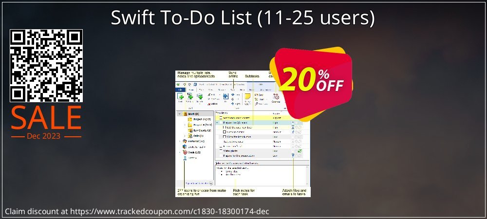 Get 20% OFF Swift To-Do List (11-25 users) offering sales