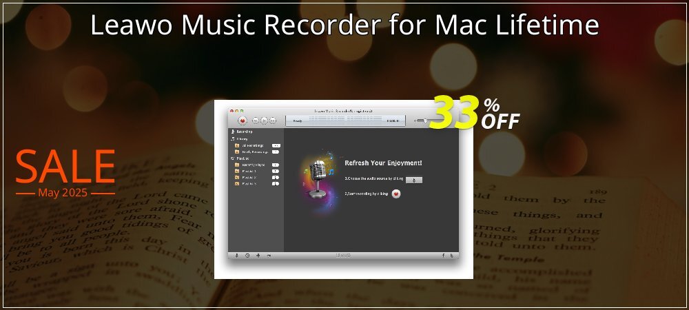 Leawo Music Recorder for Mac Lifetime coupon on World Party Day offering sales