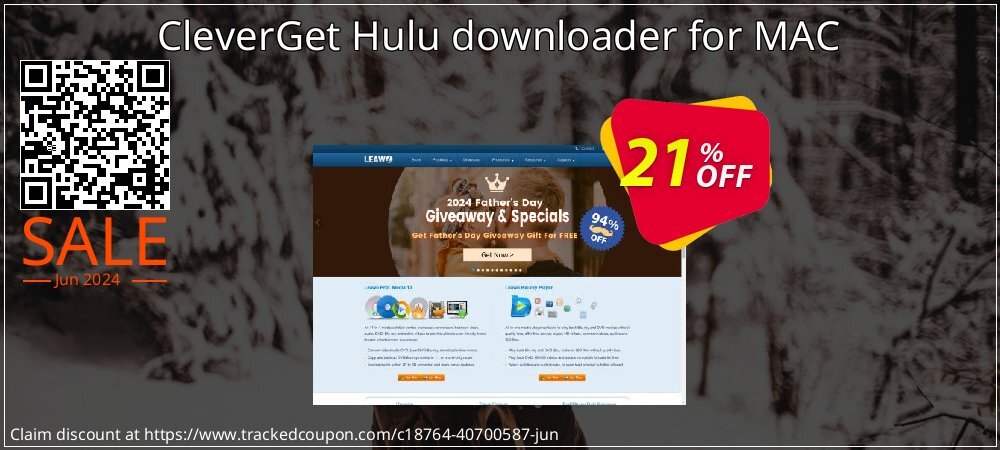 CleverGet Hulu downloader for MAC coupon on Working Day super sale