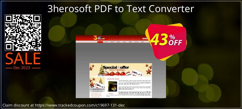 3herosoft PDF to Text Converter coupon on Palm Sunday offer