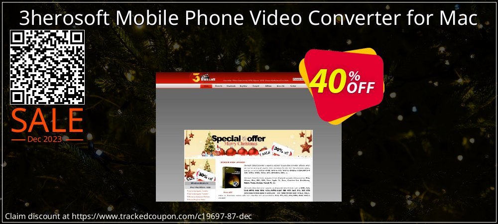 3herosoft Mobile Phone Video Converter for Mac coupon on Working Day offering sales