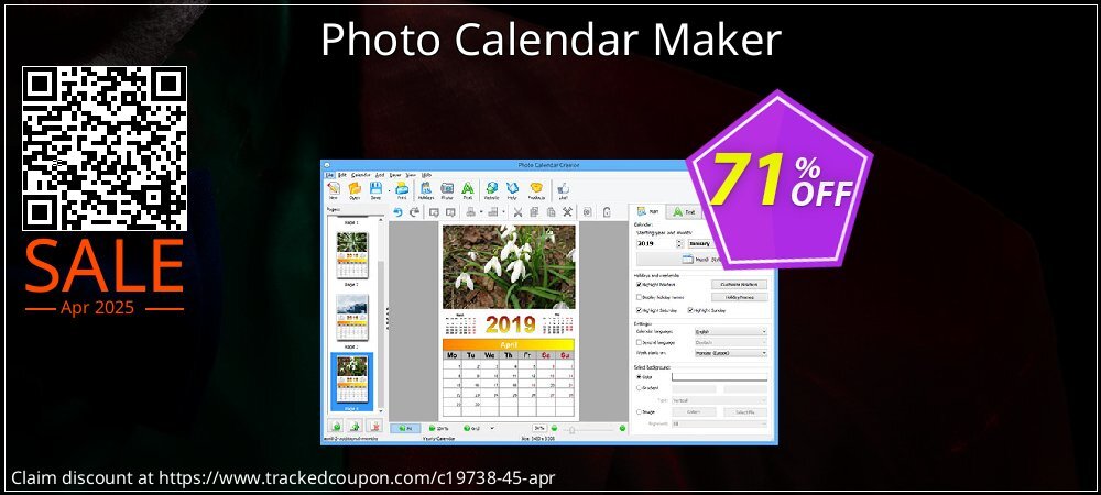 Photo Calendar Maker coupon on National Walking Day discount