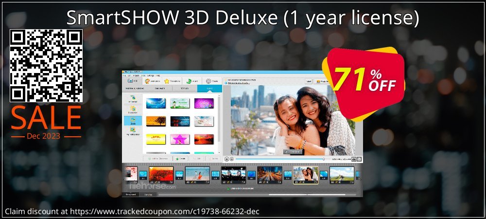 SmartSHOW 3D Deluxe - 1 year license  coupon on National Memo Day offering sales