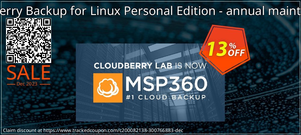 CloudBerry Backup for Linux Personal Edition - annual maintenance coupon on Virtual Vacation Day discount