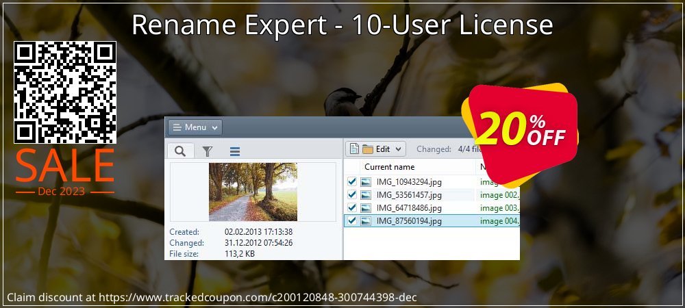 Rename Expert - 10-User License coupon on Easter Day offer