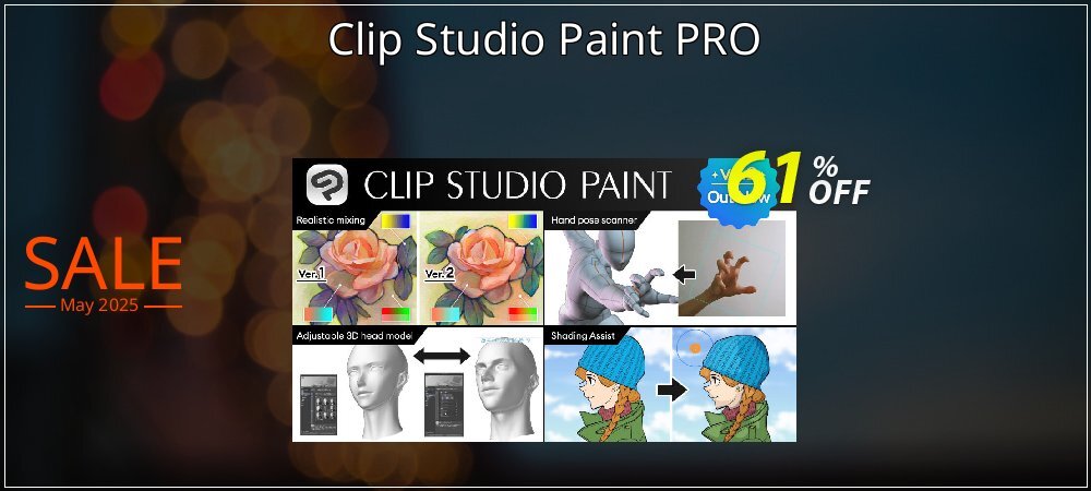 Clip Studio Paint PRO coupon on Virtual Vacation Day promotions