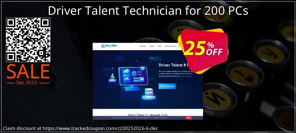 Driver Talent Technician for 200 PCs coupon on World Party Day sales