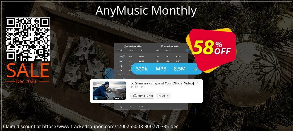 Get 50% OFF AnyMusic Monthly offering sales
