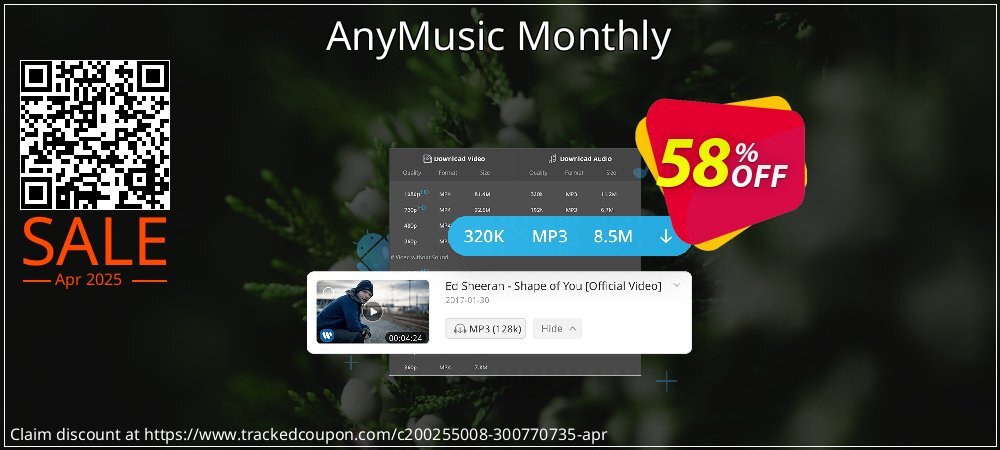 AnyMusic Monthly coupon on National Walking Day offer