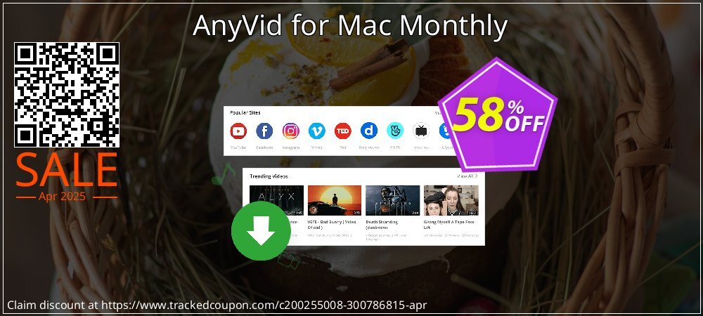 AnyVid for Mac Monthly coupon on Mother's Day sales