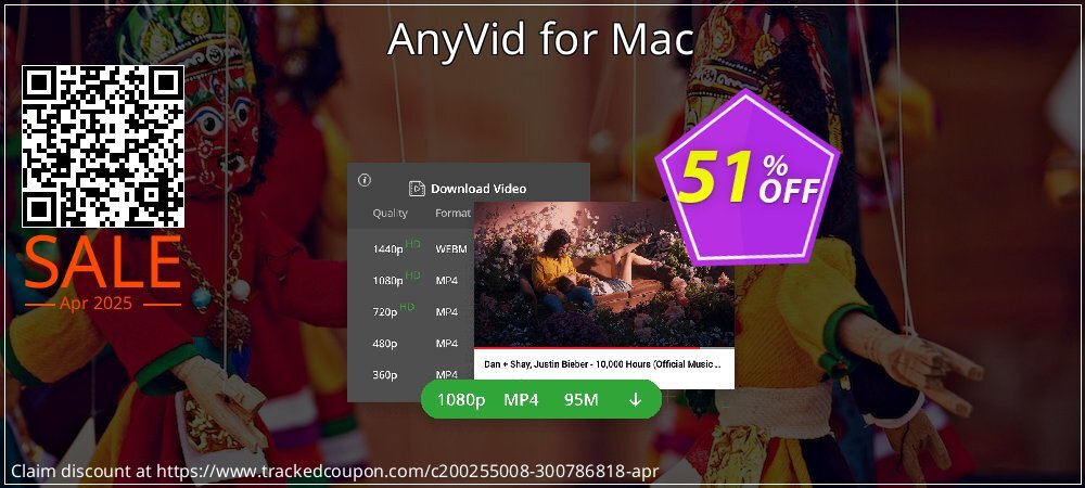 AnyVid for Mac coupon on Easter Day offer