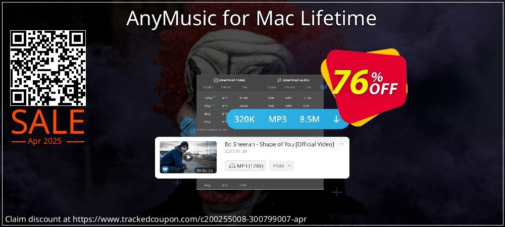 AnyMusic for Mac Lifetime coupon on Working Day super sale