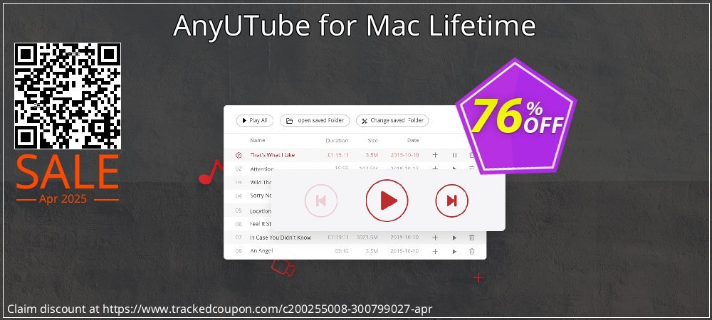 AnyUTube for Mac Lifetime coupon on Working Day promotions