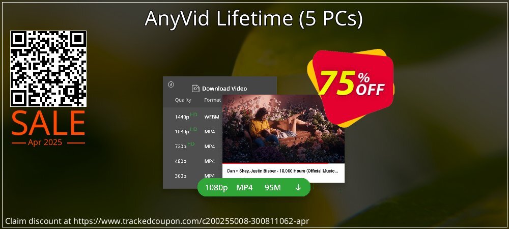 AnyVid Lifetime - 5 PCs  coupon on April Fools Day promotions