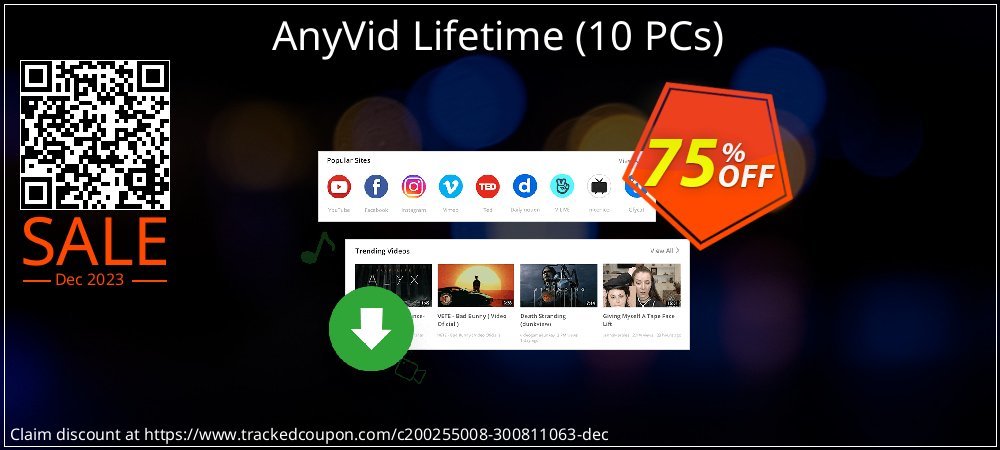AnyVid Lifetime - 10 PCs  coupon on Easter Day deals